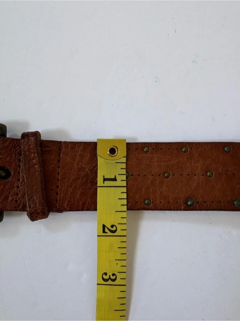 VNTG American Eagle Outfitters Genuine Leather Studded Belt Brown Western M Mens